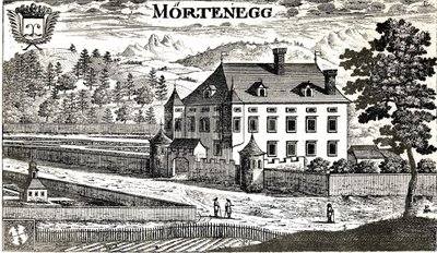 Castle of Moertenegg in the Year 1680 in the Carinthian City of Villach in Carinthia / Austria / European Union by Johann Weikhard von Valvasor